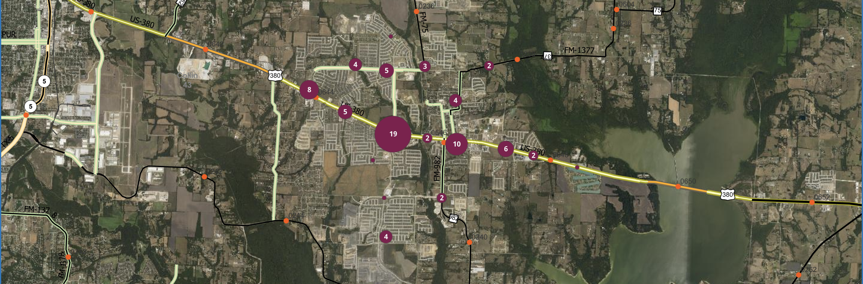 CRIS crash heat map showing Princeton crash concentration