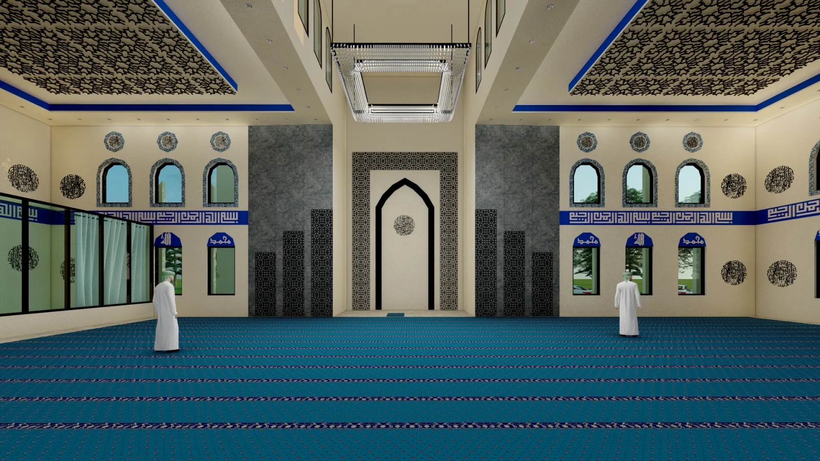 Interior rendering of the proposed Princeton Islamic Center mosque